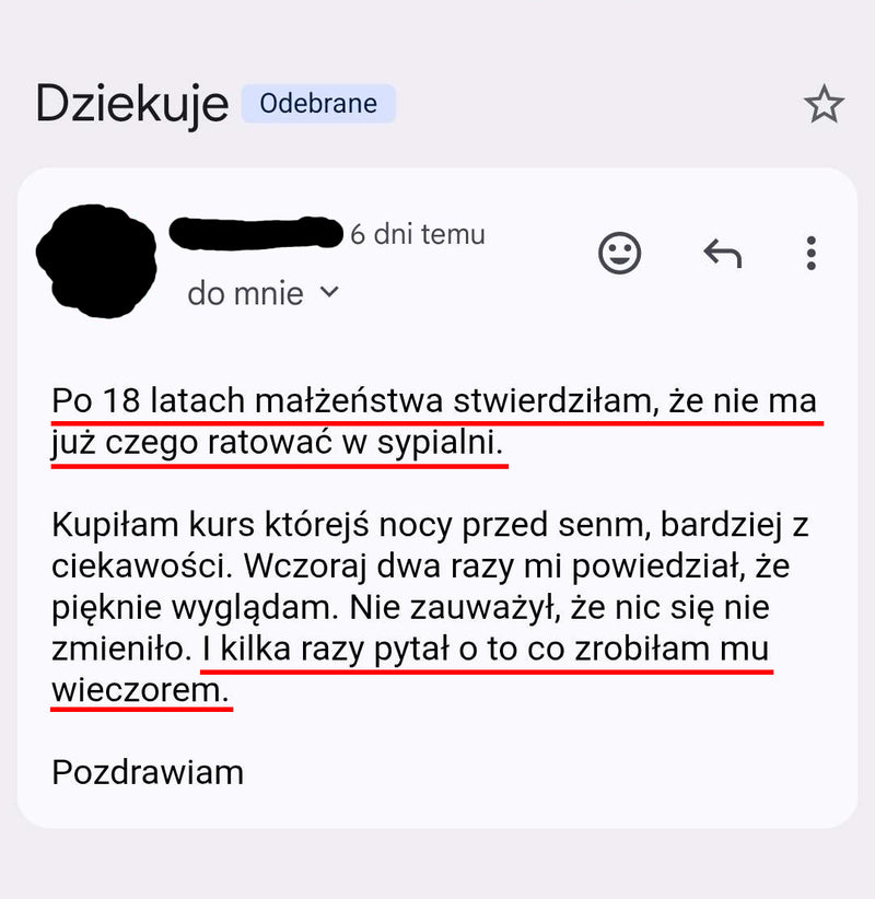 Opinia mailowa kursantki